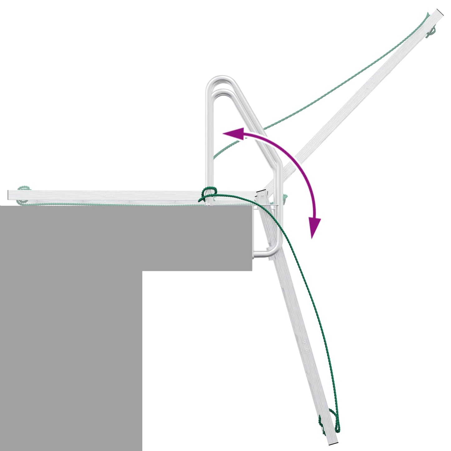 Scala da Dock a 5 Gradini Argento 58 x 77 x 191 cm Alluminio