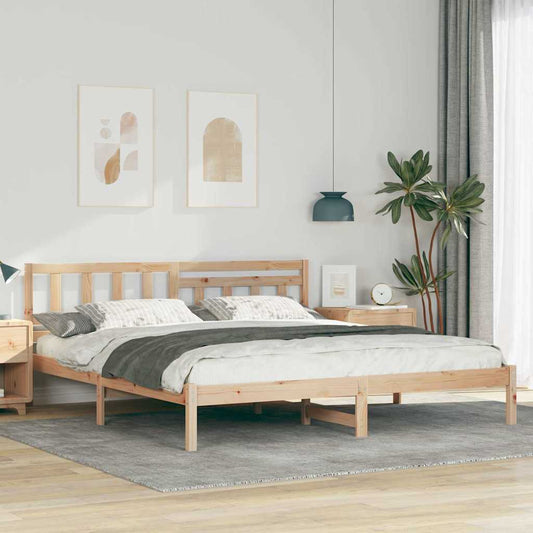 Struttura del letto Marrone 200 x 200 cm Pino massello | homemem39