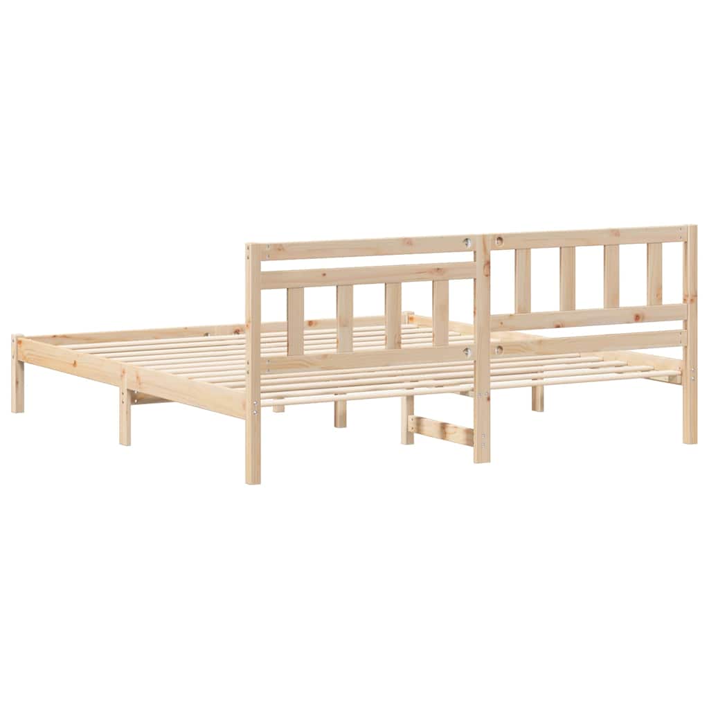 Struttura del letto Marrone 200 x 200 cm Pino massello | homemem39