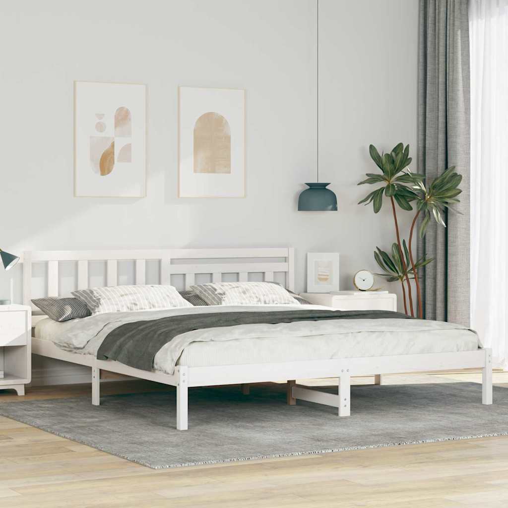 Struttura del letto Bianco 200 x 200 cm Pino massello | homemem39