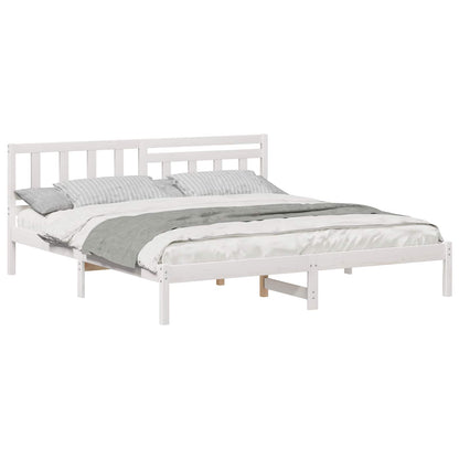 Struttura del letto Bianco 200 x 200 cm Pino massello | homemem39