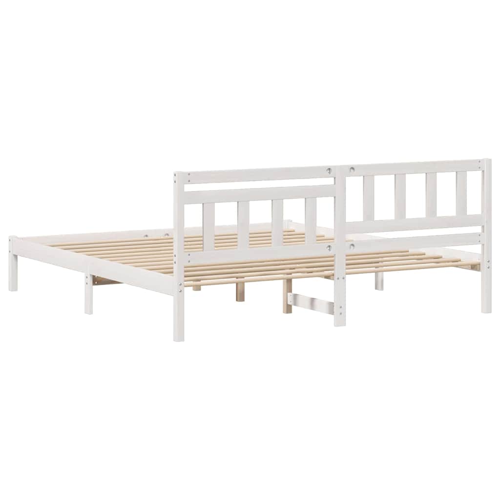 Struttura del letto Bianco 200 x 200 cm Pino massello | homemem39