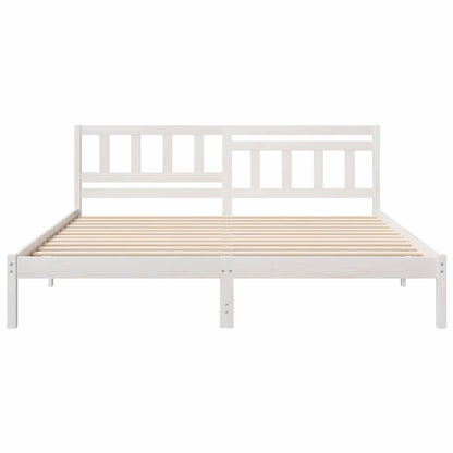 Struttura del letto Bianco 200 x 200 cm Pino massello | homemem39