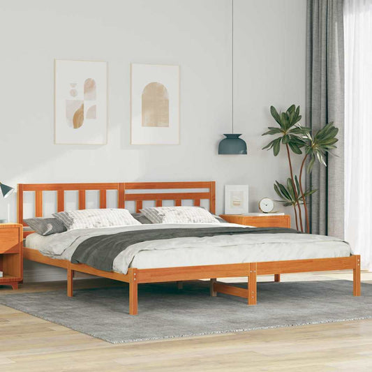 Struttura del letto Marrone cerato 200 x 200 cm Pino massello | homemem39