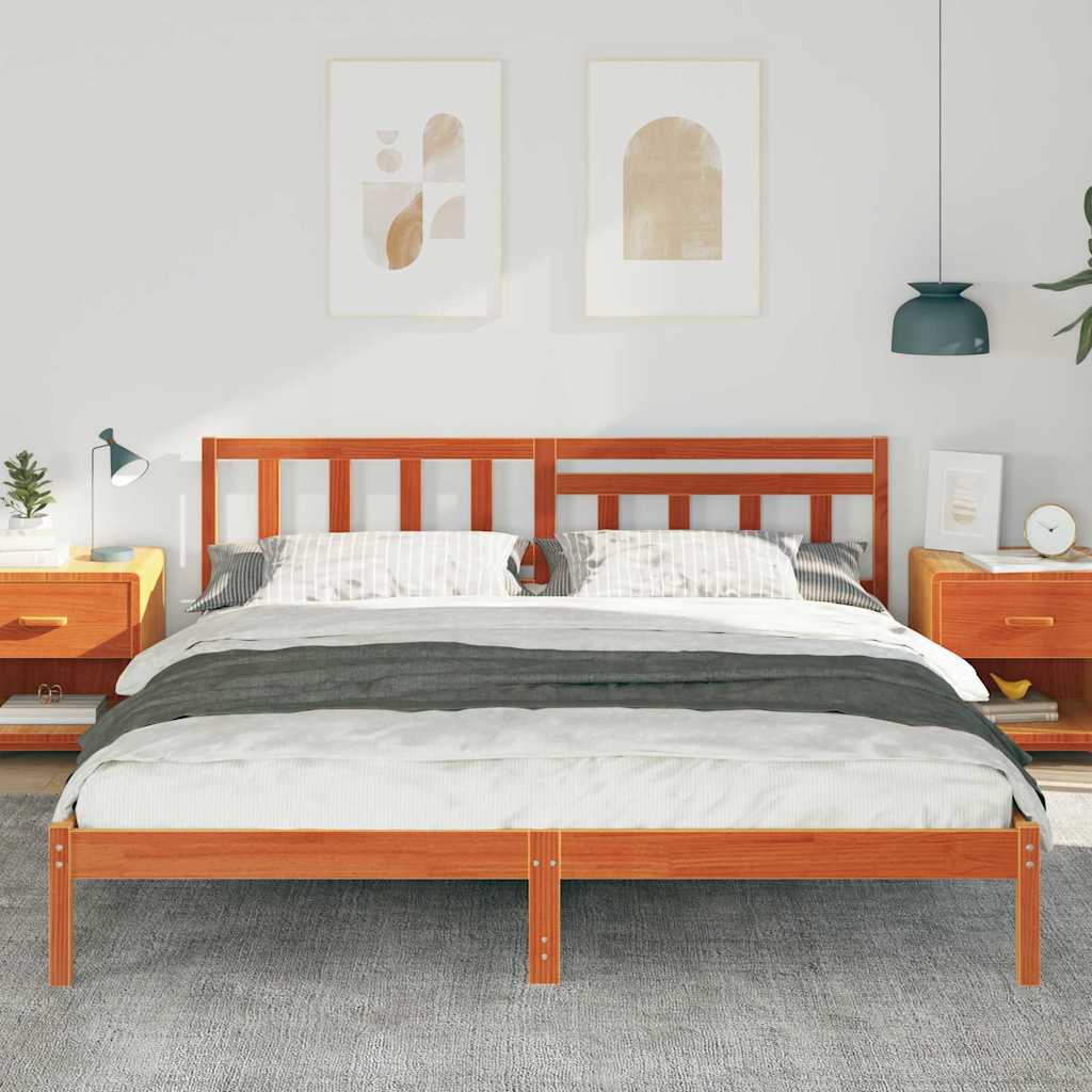 Struttura del letto Marrone cerato 200 x 200 cm Pino massello | homemem39