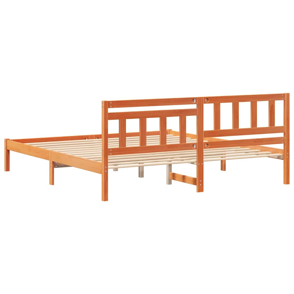 Struttura del letto Marrone cerato 200 x 200 cm Pino massello | homemem39