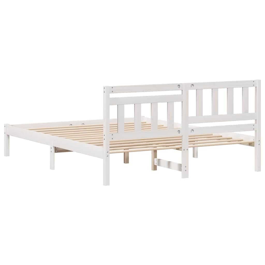 Struttura del letto Bianco 160 x 200 cm Pino massello | homemem39
