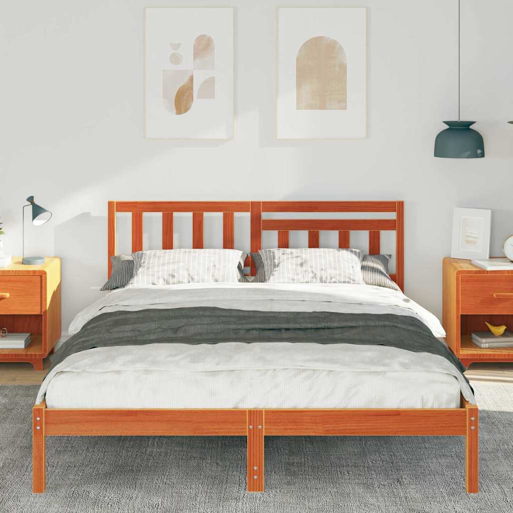 Struttura del letto Marrone cerato 160 x 200 cm Pino massello | homemem39