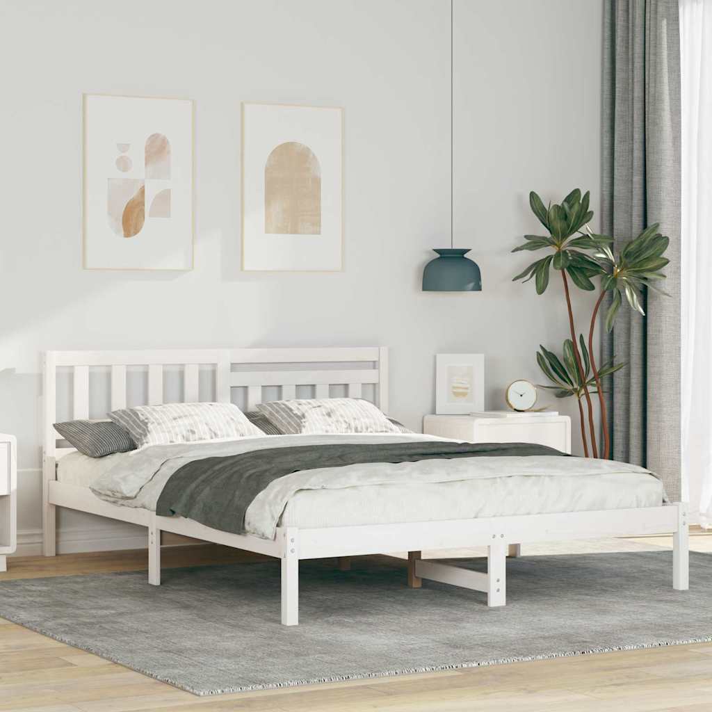 Struttura del letto Bianco 150 x 200 cm Pino massello | homemem39
