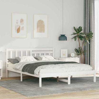 Struttura del letto Bianco 150 x 200 cm Pino massello | homemem39