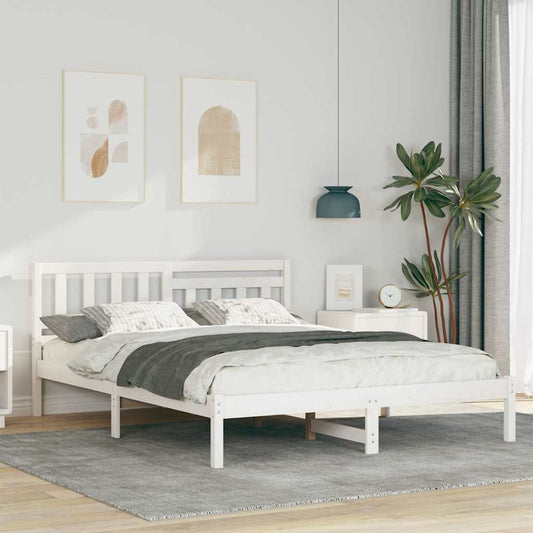 Struttura del letto Bianco 150 x 200 cm Pino massello | homemem39