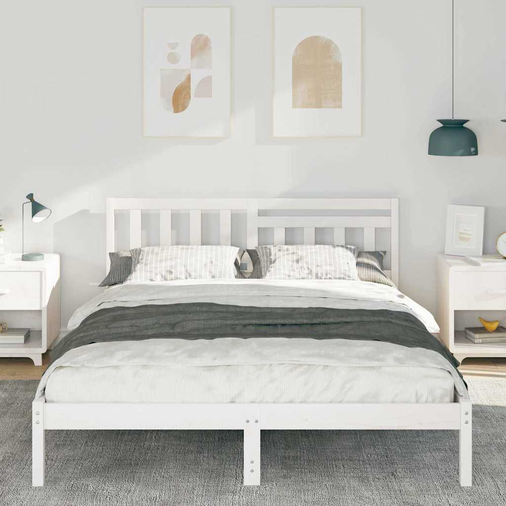 Struttura del letto Bianco 150 x 200 cm Pino massello | homemem39