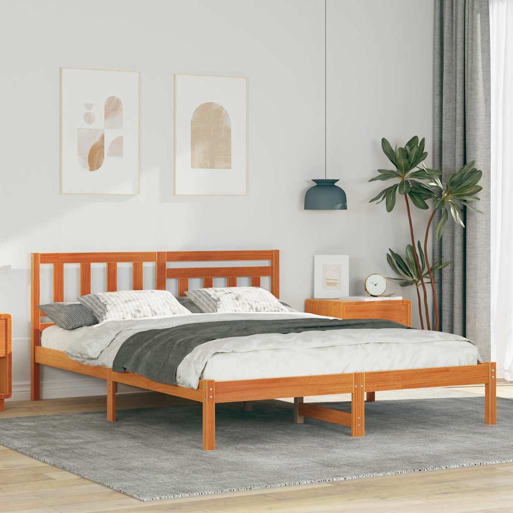 Struttura del letto Marrone cerato 140 x 200 cm Pino massello | homemem39