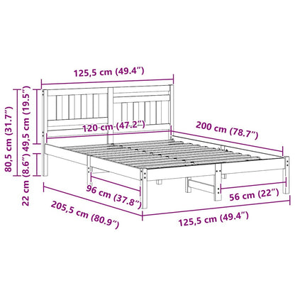 Struttura del letto Marrone cerato 120 x 200 cm Pino massello