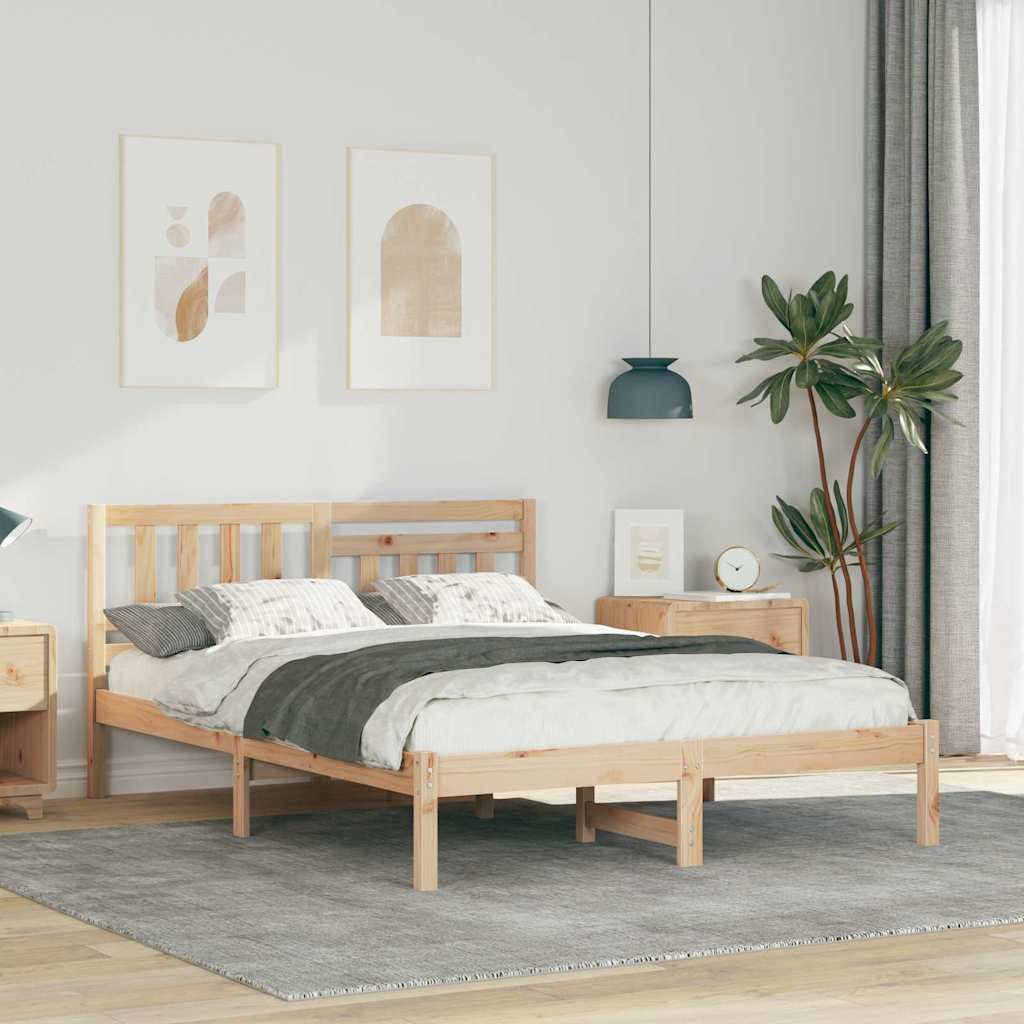 Struttura del letto Marrone 135 x 190 cm Pino massello | homemem39