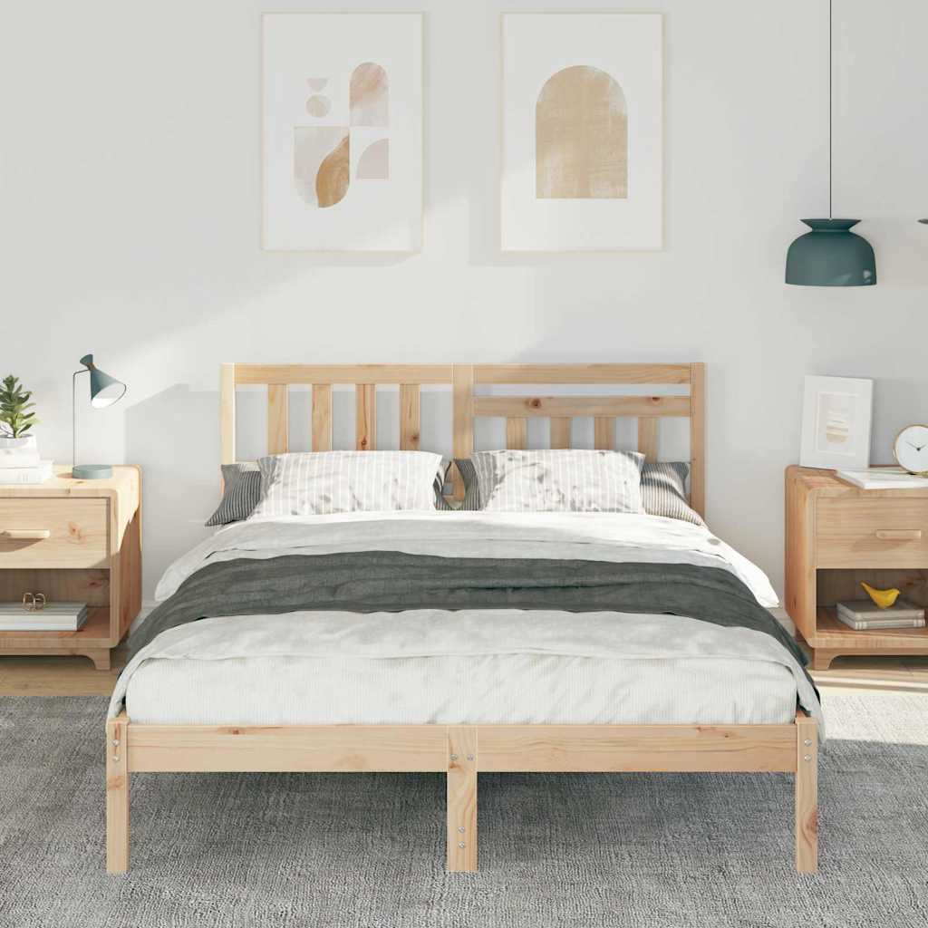 Struttura del letto Marrone 135 x 190 cm Pino massello | homemem39