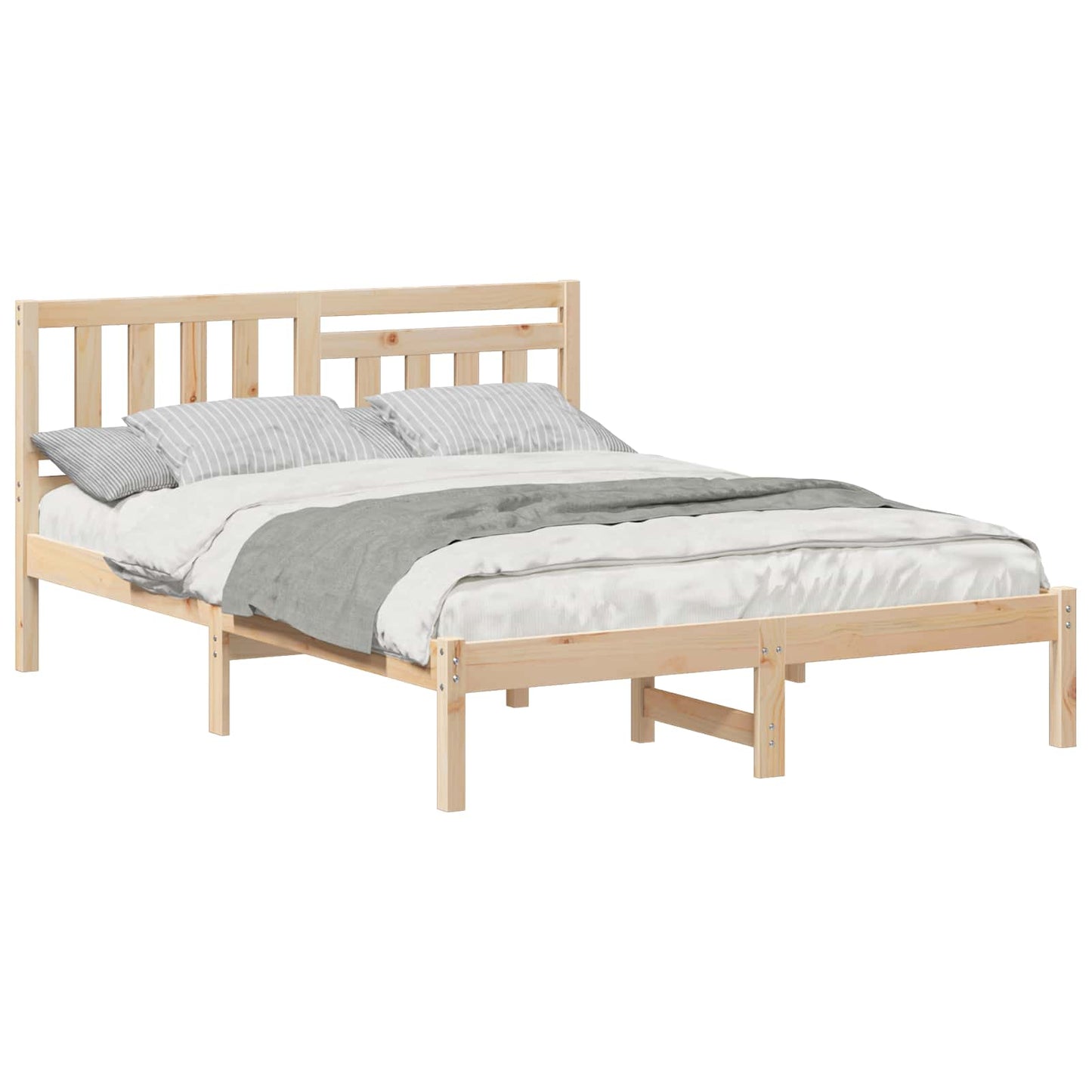 Struttura del letto Marrone 135 x 190 cm Pino massello | homemem39