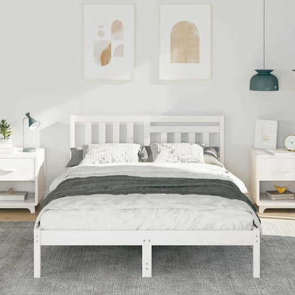 Struttura del letto Bianco 135 x 190 cm Pino massello | homemem39