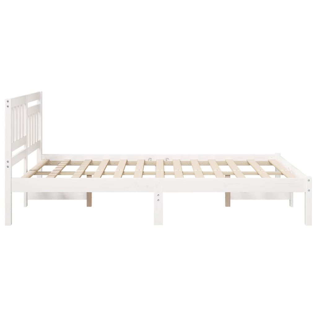 Struttura del letto Bianco 135 x 190 cm Pino massello | homemem39