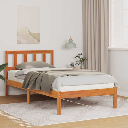 Struttura del letto Marrone cerato 90 x 200 cm Pino massello | homemem39