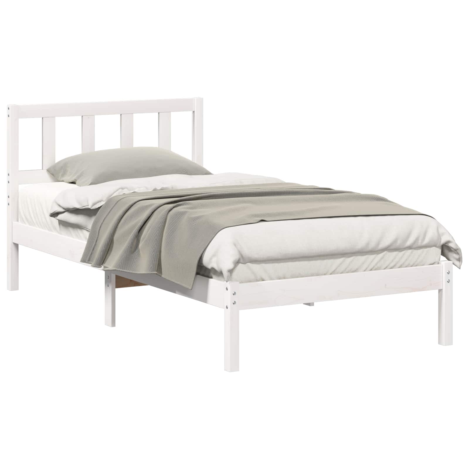 Struttura del letto Bianco 90 x 190 cm Pino massello | homemem39