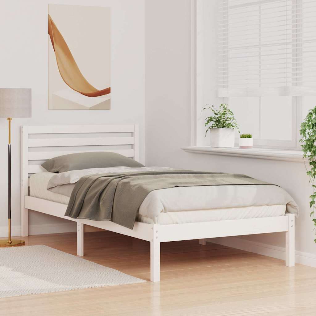 Struttura del letto Bianco 100 x 200 cm Pino massello | homemem39