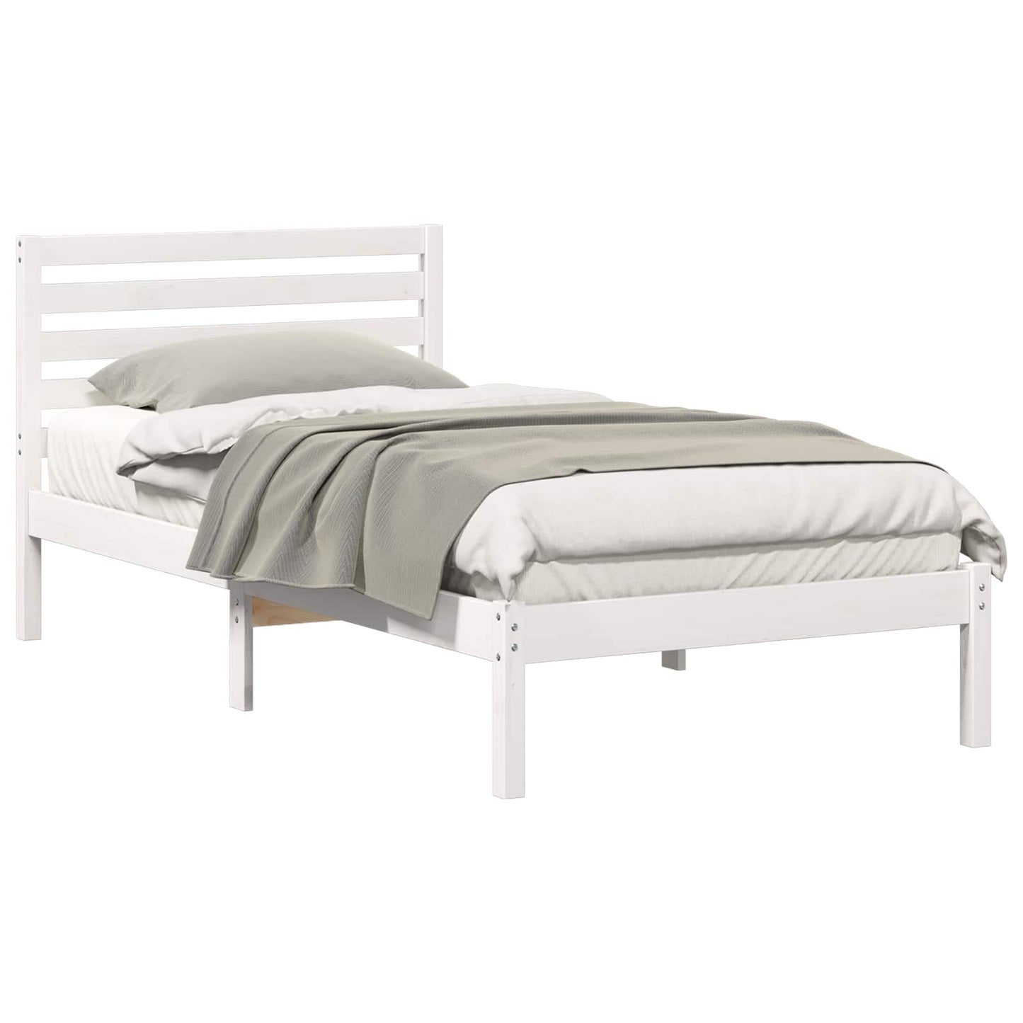 Struttura del letto Bianco 90 x 190 cm Pino massello | homemem39