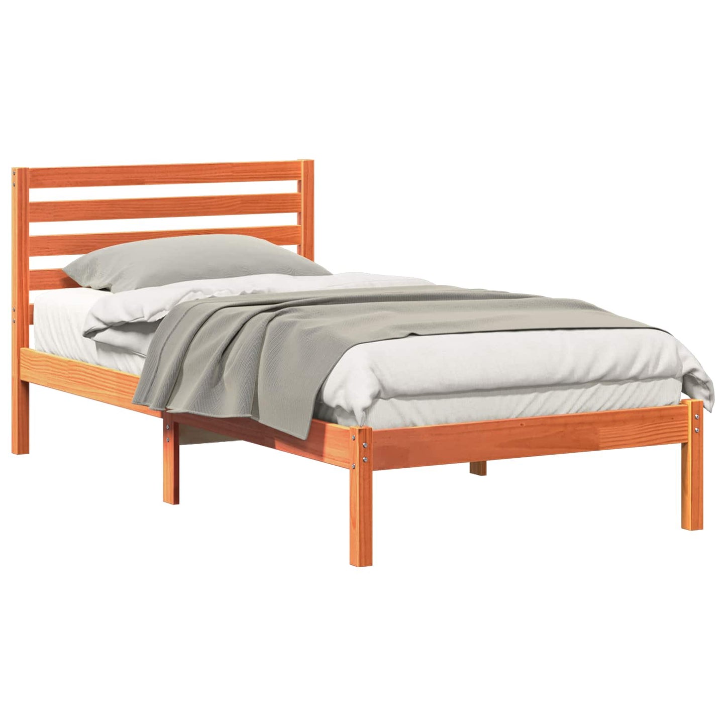 Struttura del letto Marrone cerato 90 x 190 cm Pino massello | homemem39