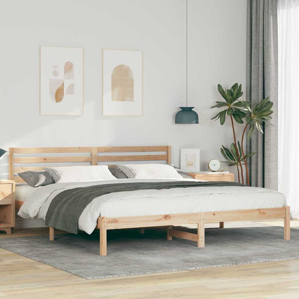 Struttura del letto Marrone 200 x 200 cm Pino massello | homemem39
