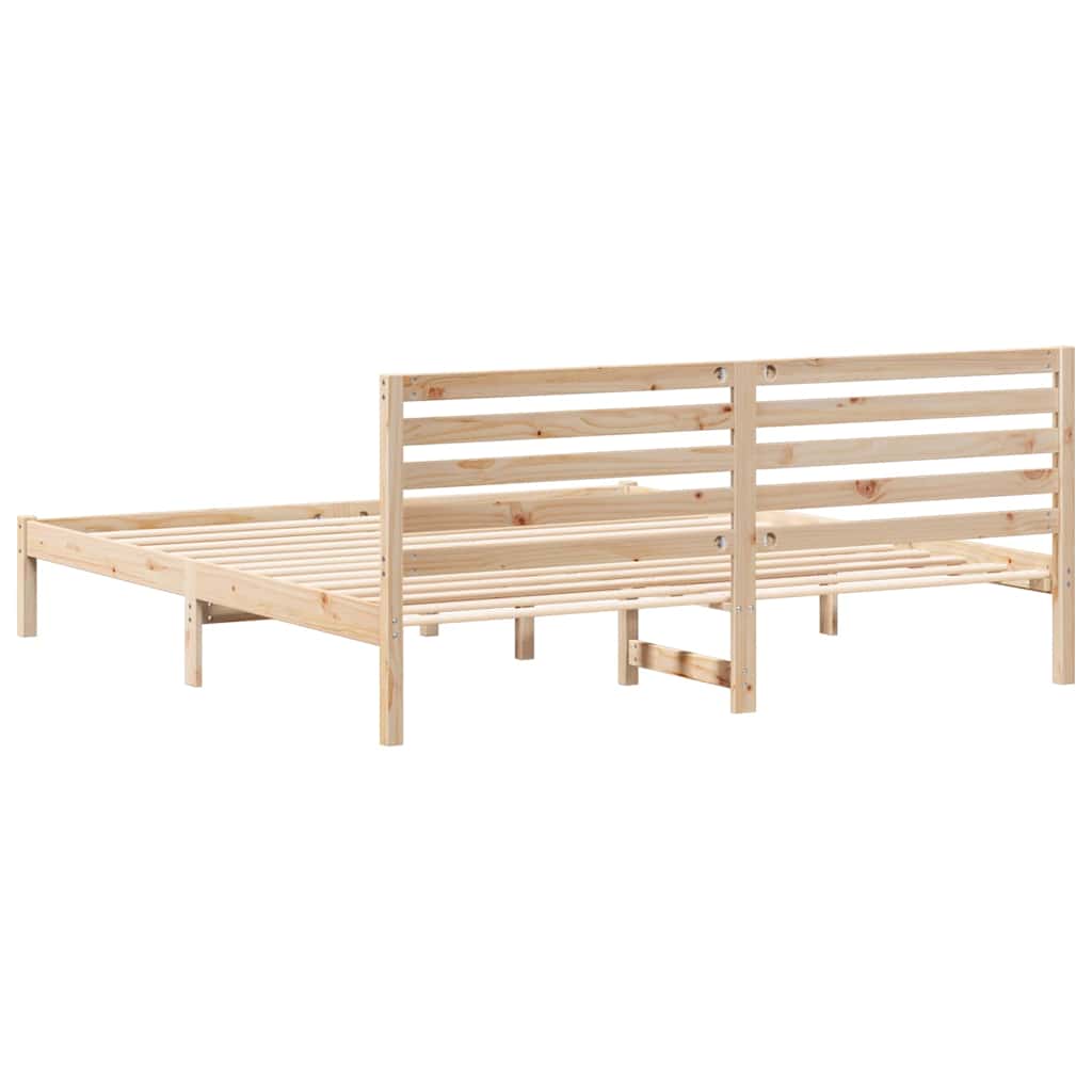 Struttura del letto Marrone 200 x 200 cm Pino massello | homemem39