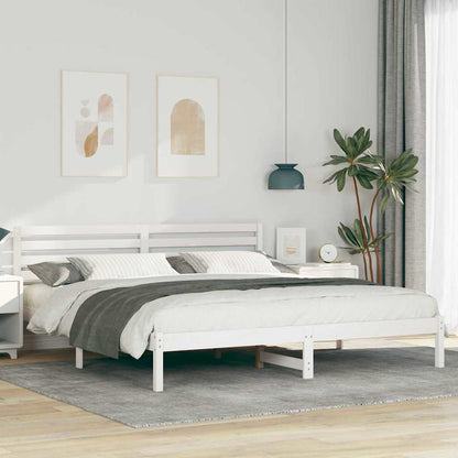 Struttura del letto Bianco 200 x 200 cm Pino massello | homemem39
