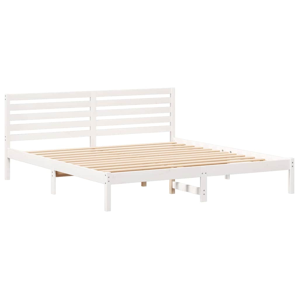 Struttura del letto Bianco 200 x 200 cm Pino massello | homemem39