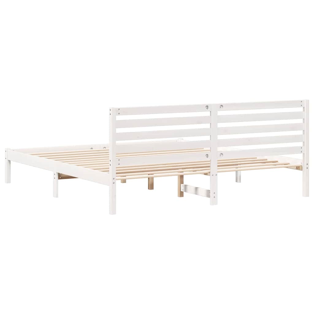 Struttura del letto Bianco 200 x 200 cm Pino massello | homemem39