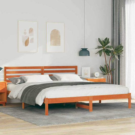 Struttura del letto Marrone cerato 200 x 200 cm Pino massello | homemem39