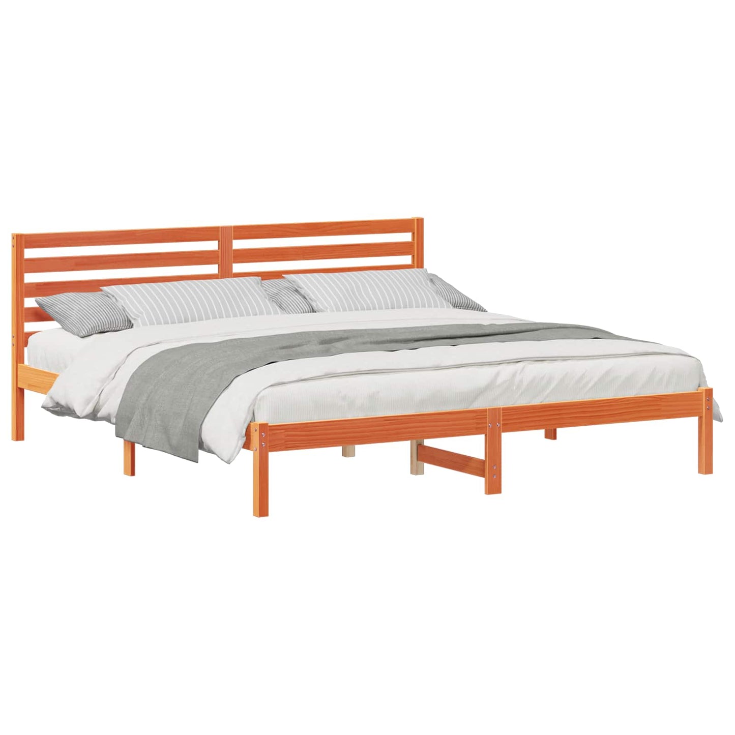 Struttura del letto Marrone cerato 200 x 200 cm Pino massello