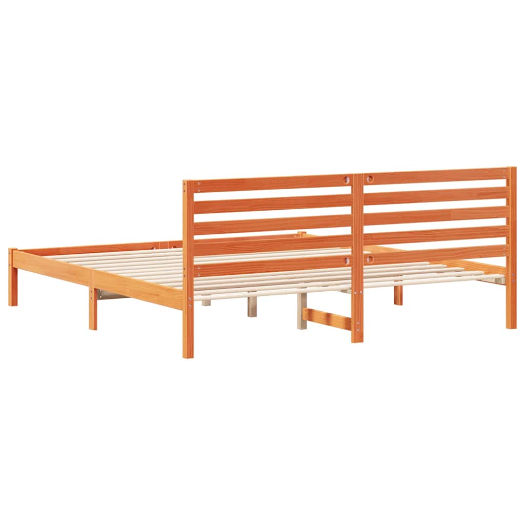 Struttura del letto Marrone cerato 200 x 200 cm Pino massello | homemem39
