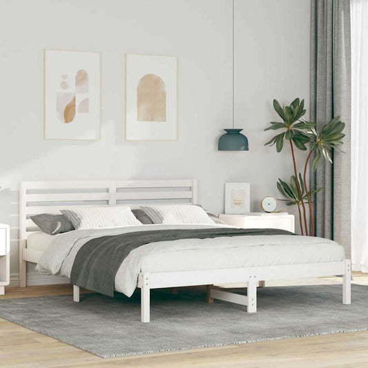 Struttura del letto Bianco 160 x 200 cm Pino massello | homemem39