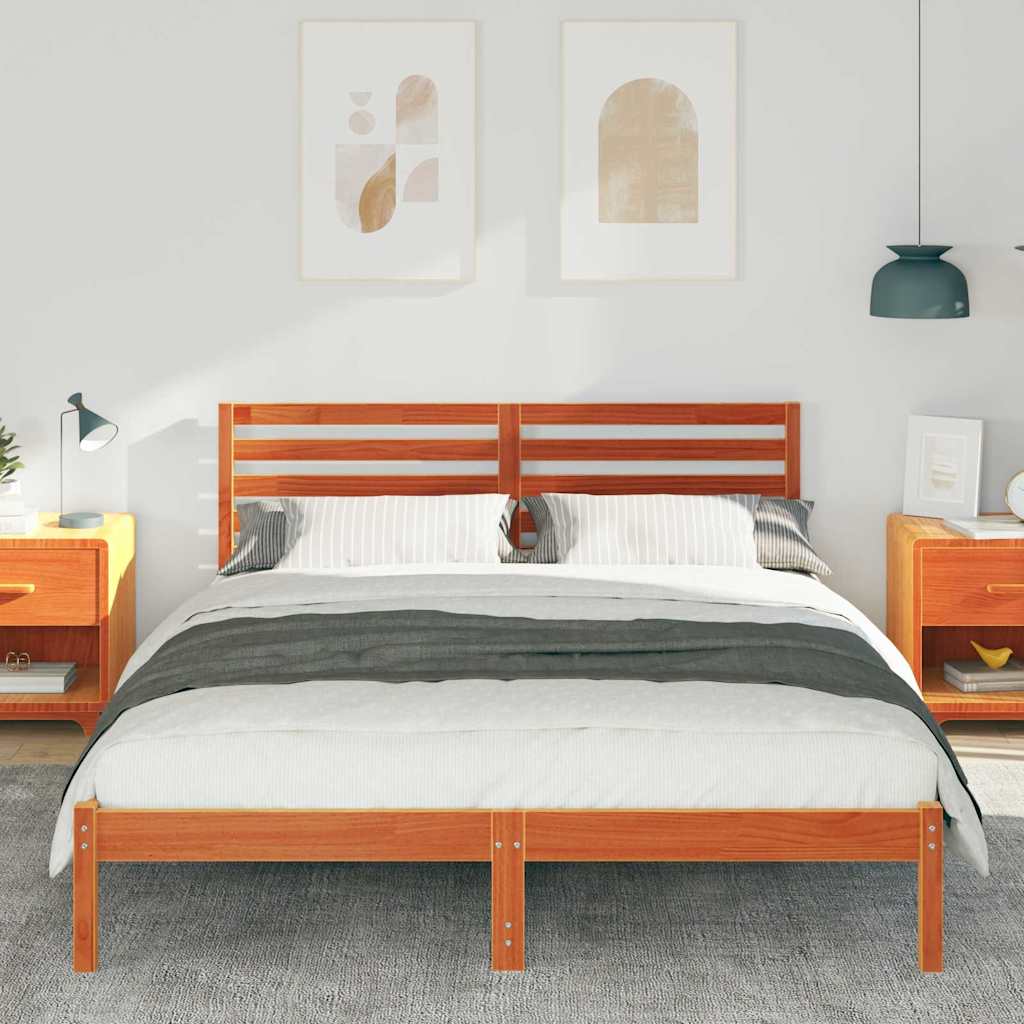 Struttura del letto Marrone cerato 160 x 200 cm Pino massello | homemem39