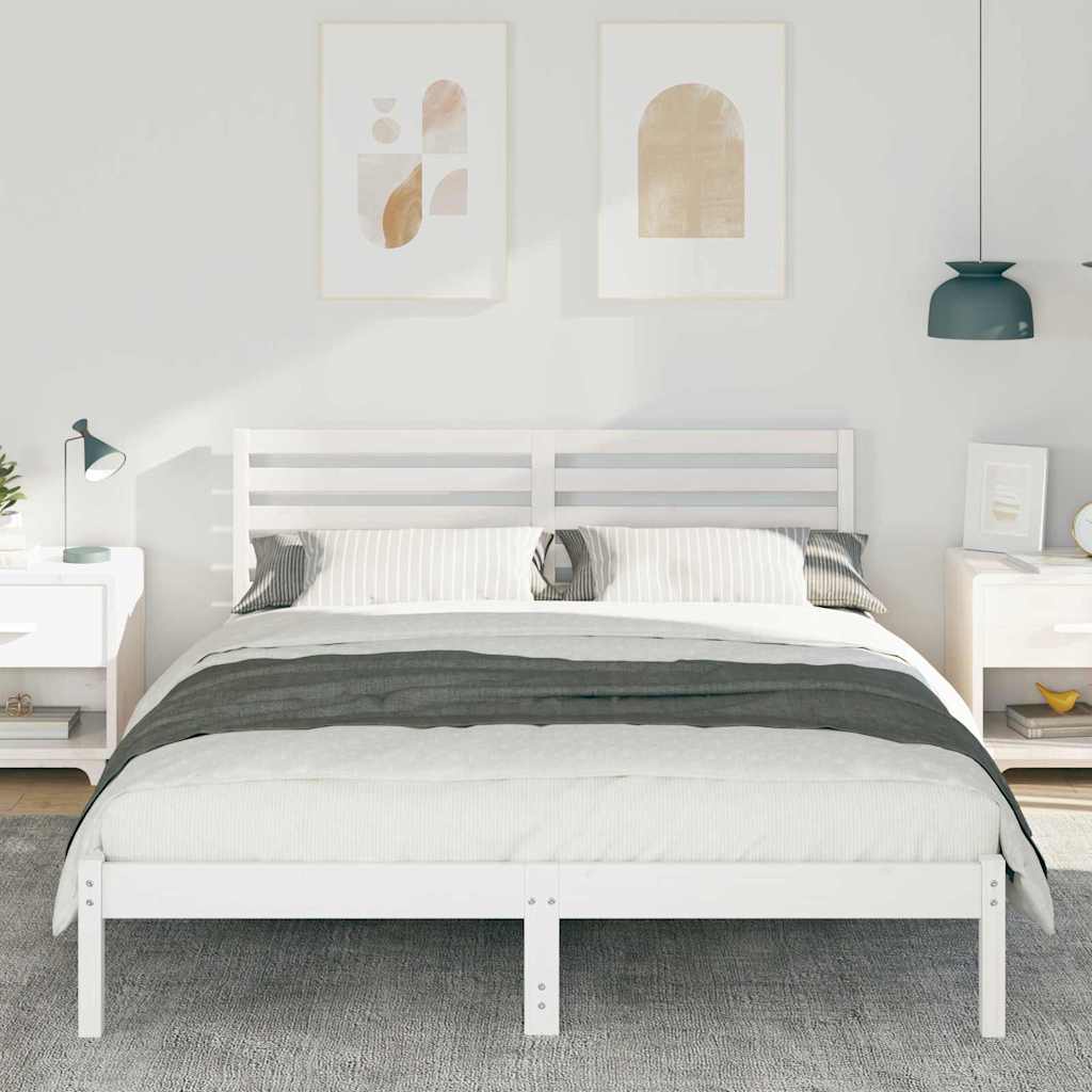 Struttura del letto Bianco 150 x 200 cm Pino massello | homemem39