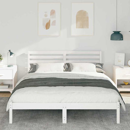 Struttura del letto Bianco 150 x 200 cm Pino massello | homemem39