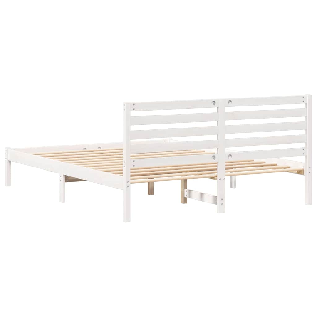 Struttura del letto Bianco 150 x 200 cm Pino massello | homemem39