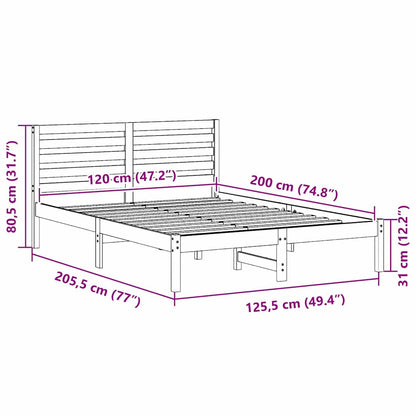 Struttura del letto Marrone 120 x 200 cm Pino massello