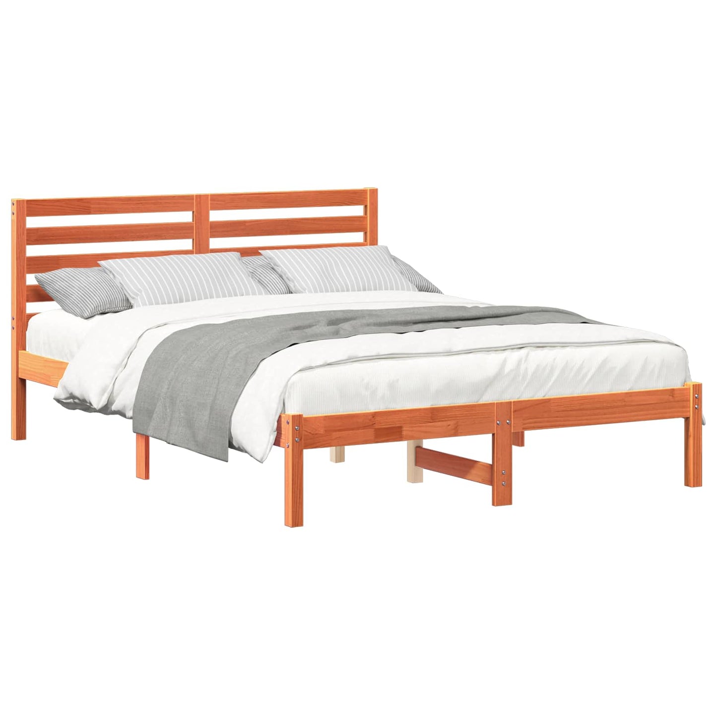 Struttura del letto Marrone cerato 135 x 190 cm Pino massello | homemem39