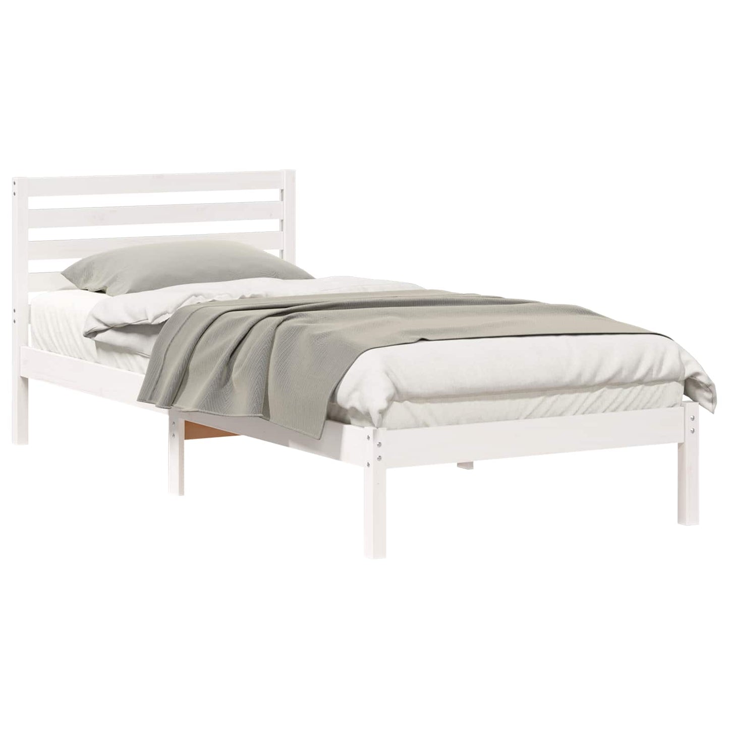 Struttura del letto Bianco 100 x 210 cm Pino massello | homemem39