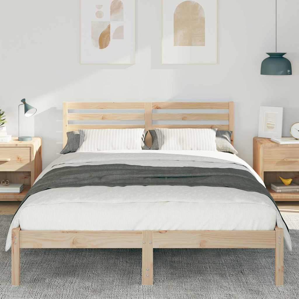 Struttura del letto Marrone 140 x 210 cm Pino massello | homemem39