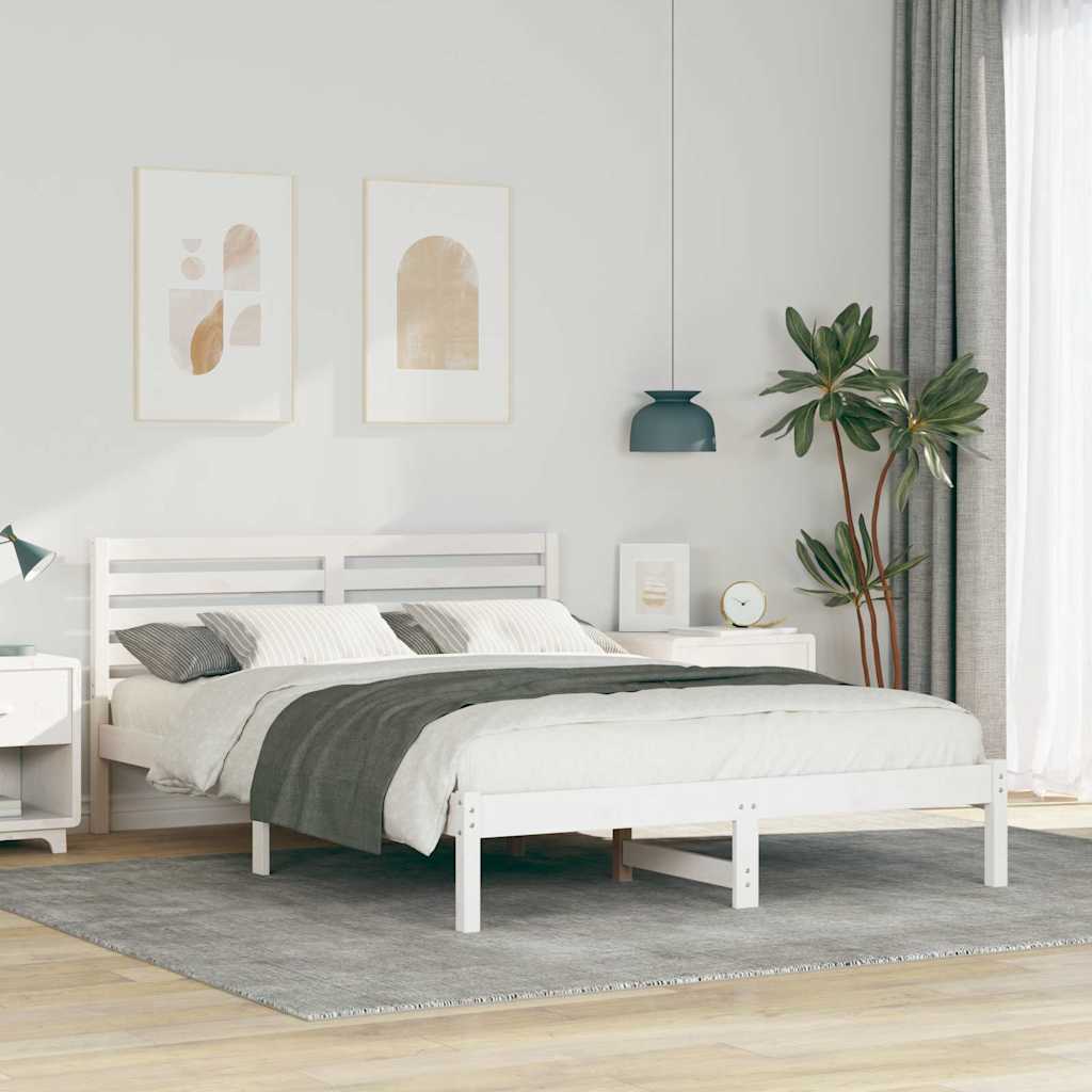Struttura del letto Bianco 140 x 210 cm Pino massello | homemem39