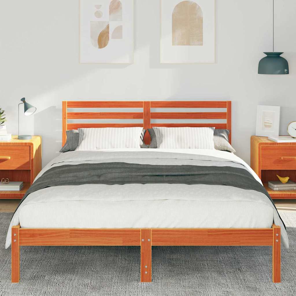 Struttura del letto Marrone cerato 140 x 210 cm Pino massello | homemem39