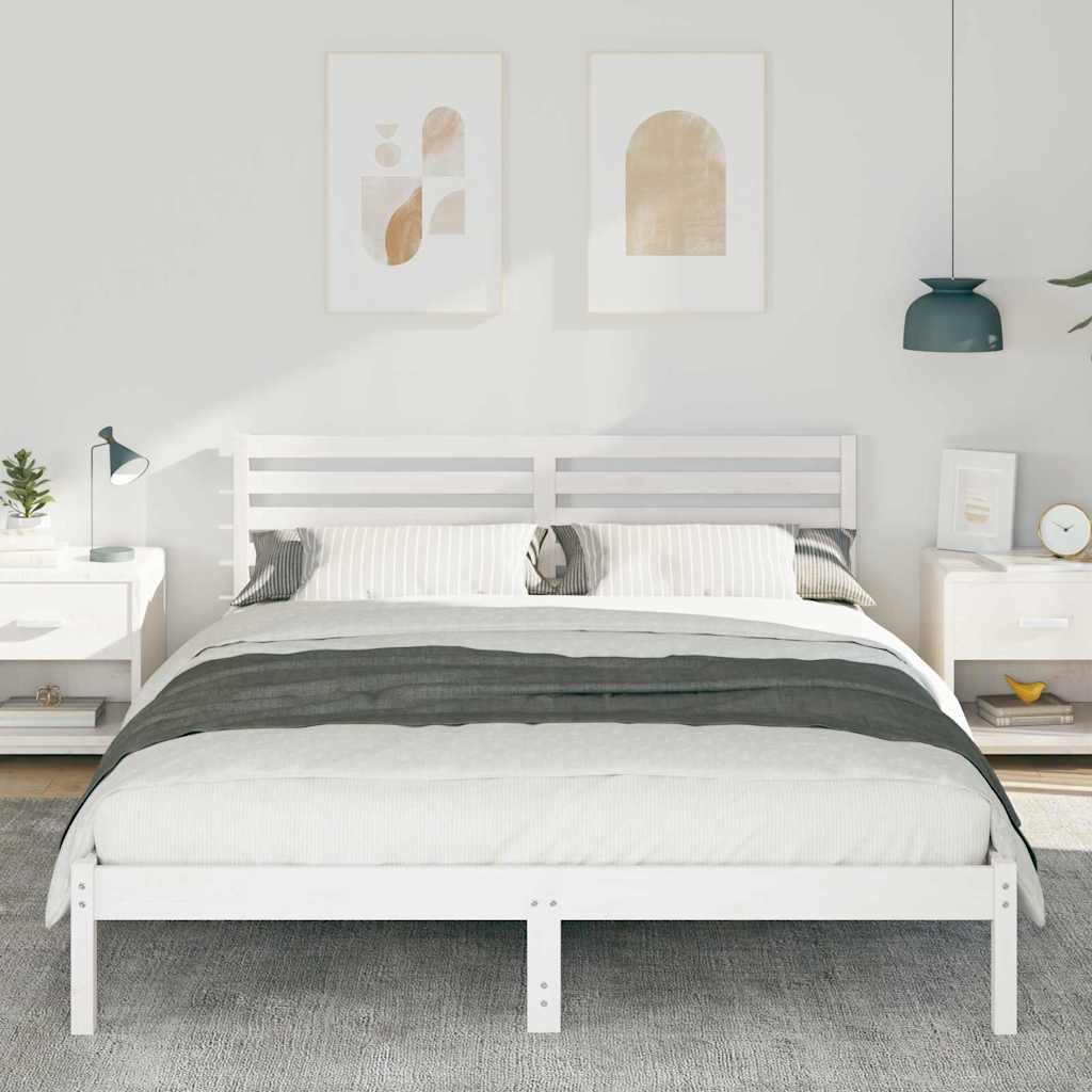 Struttura del letto Bianco 160 x 210 cm Pino massello | homemem39