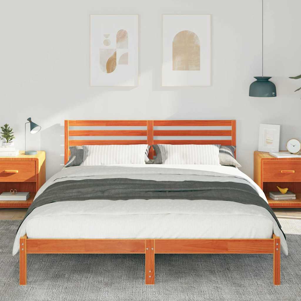 Struttura del letto Marrone cerato 160 x 210 cm Pino massello | homemem39