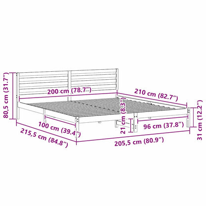 Struttura del letto Bianco 200 x 210 cm Pino massello | homemem39
